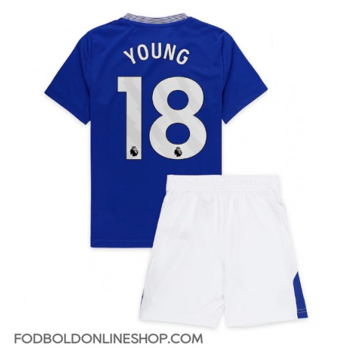 Everton Ashley Young #18 Hjemme Trøje Børn 2024-25 Kortærmet (+ Korte bukser)